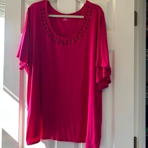 Jessica London 2x Cutout Flutter Sleeve Tunic